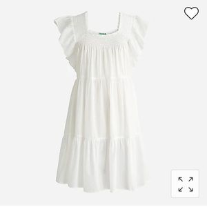 J. Crew Flutter-sleeve voile mini dress white
